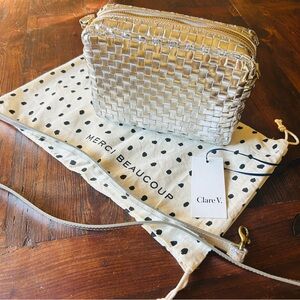 Clare V Silver Specchio Woven Checker NWT